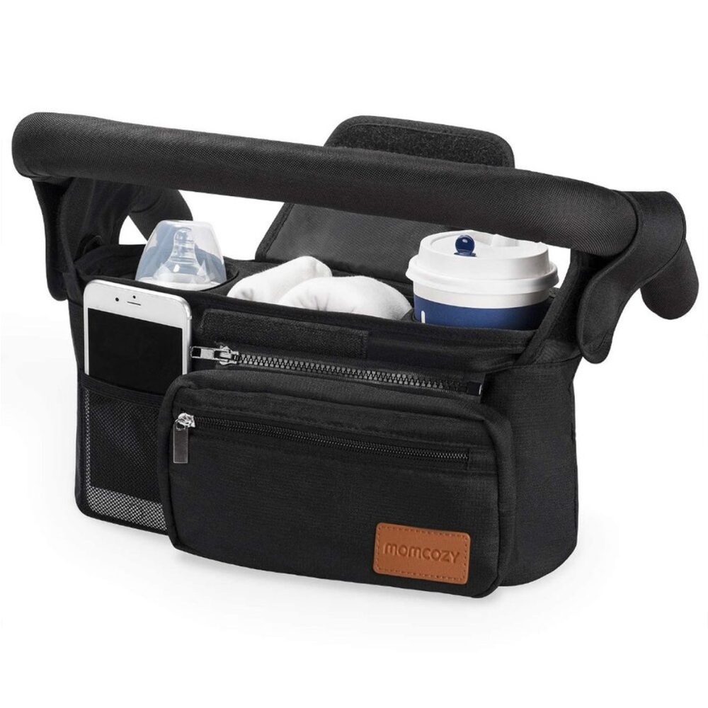Momcozy Universal Stroller Organizer w/ Insulated Cup Holder & Straps